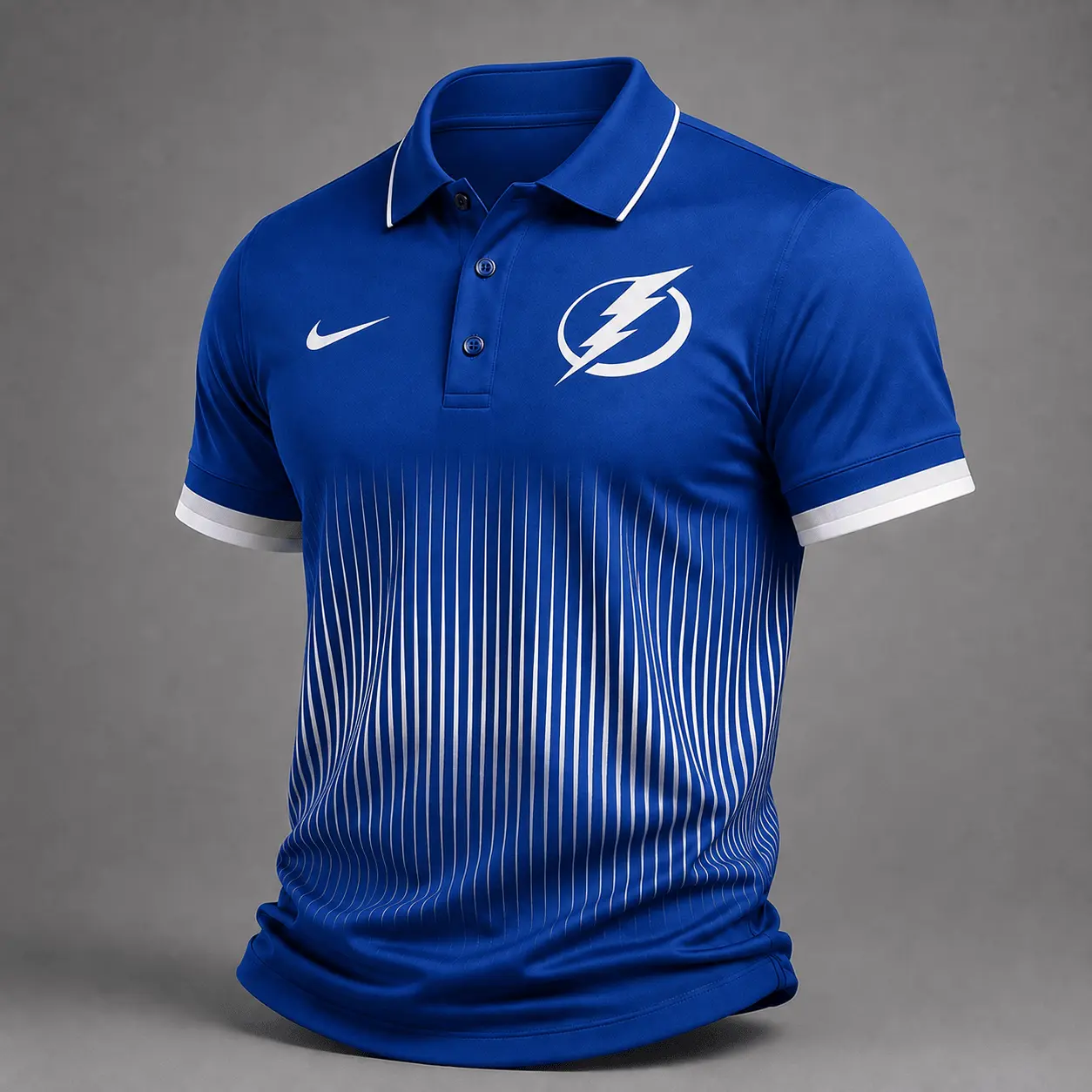 Tampa Bay Lightning | Premium NHL Gradient Pinstripe Performance Polo Shirt NDN