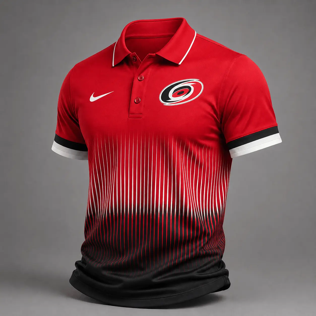 Carolina Hurricanes | Premium NHL Gradient Pinstripe Performance Polo Shirt NDN