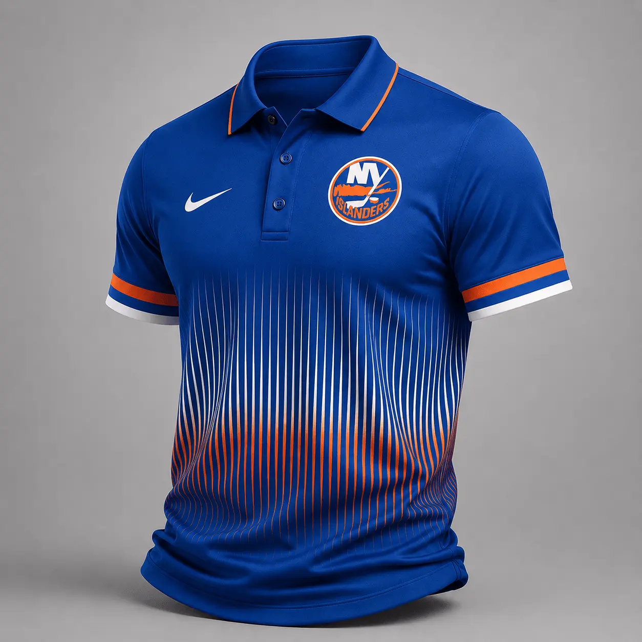 New York Islanders | Premium NHL Gradient Pinstripe Performance Polo Shirt NDN