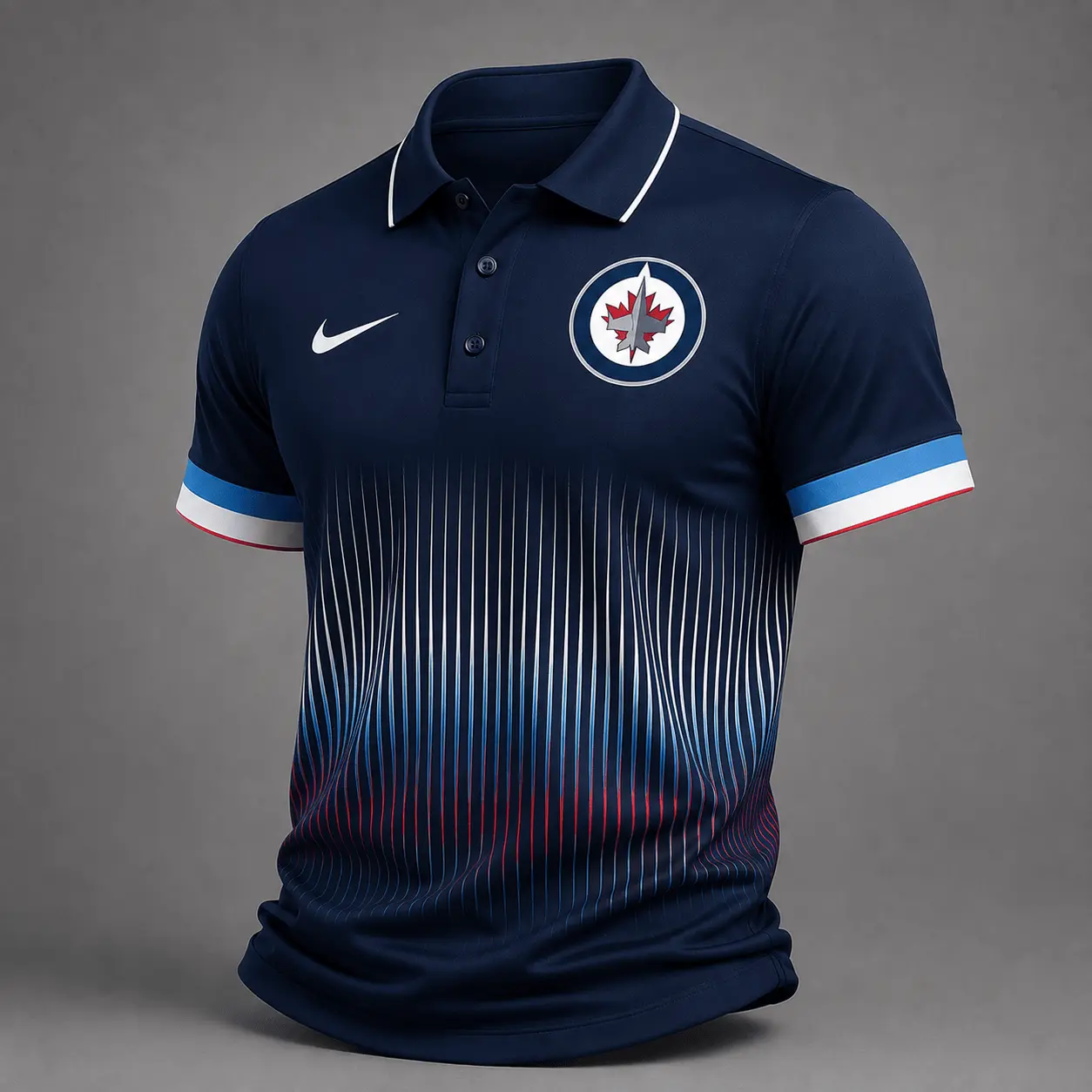 Winnipeg Jets | Premium NHL Gradient Pinstripe Performance Polo Shirt NDN
