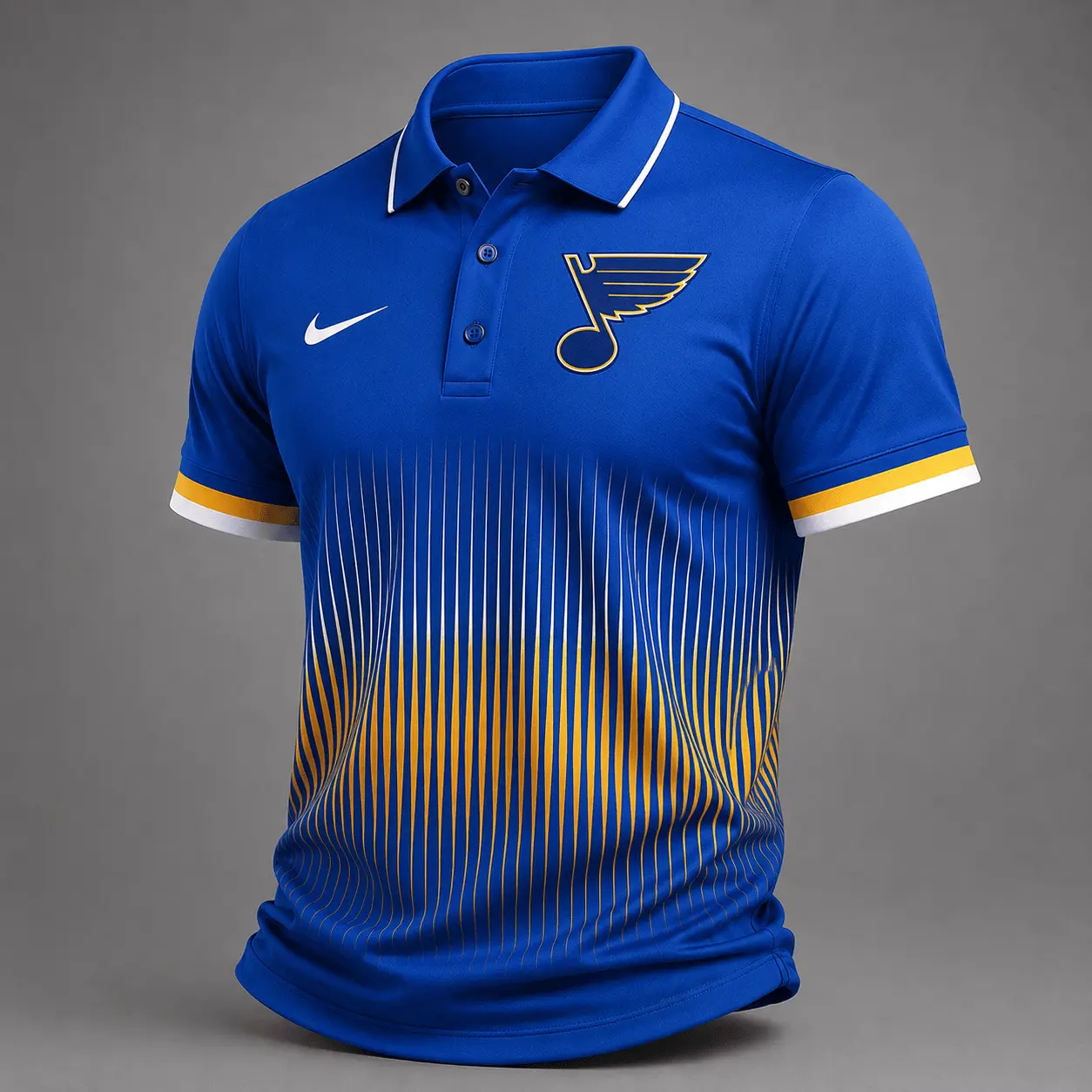 St. Louis Blues | Premium NHL Gradient Pinstripe Performance Polo Shirt NDN