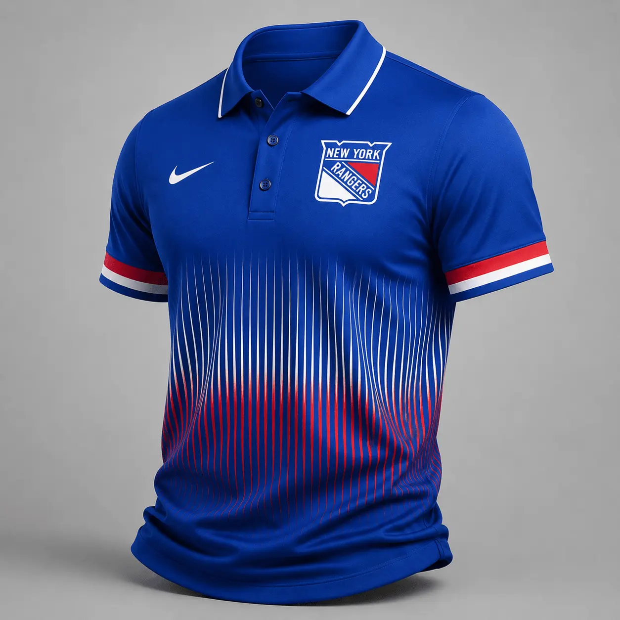 New York Rangers | Premium NHL Gradient Pinstripe Performance Polo Shirt NDN