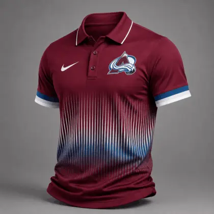 Colorado Avalanche | Premium NHL Gradient Pinstripe Performance Polo Shirt NDN