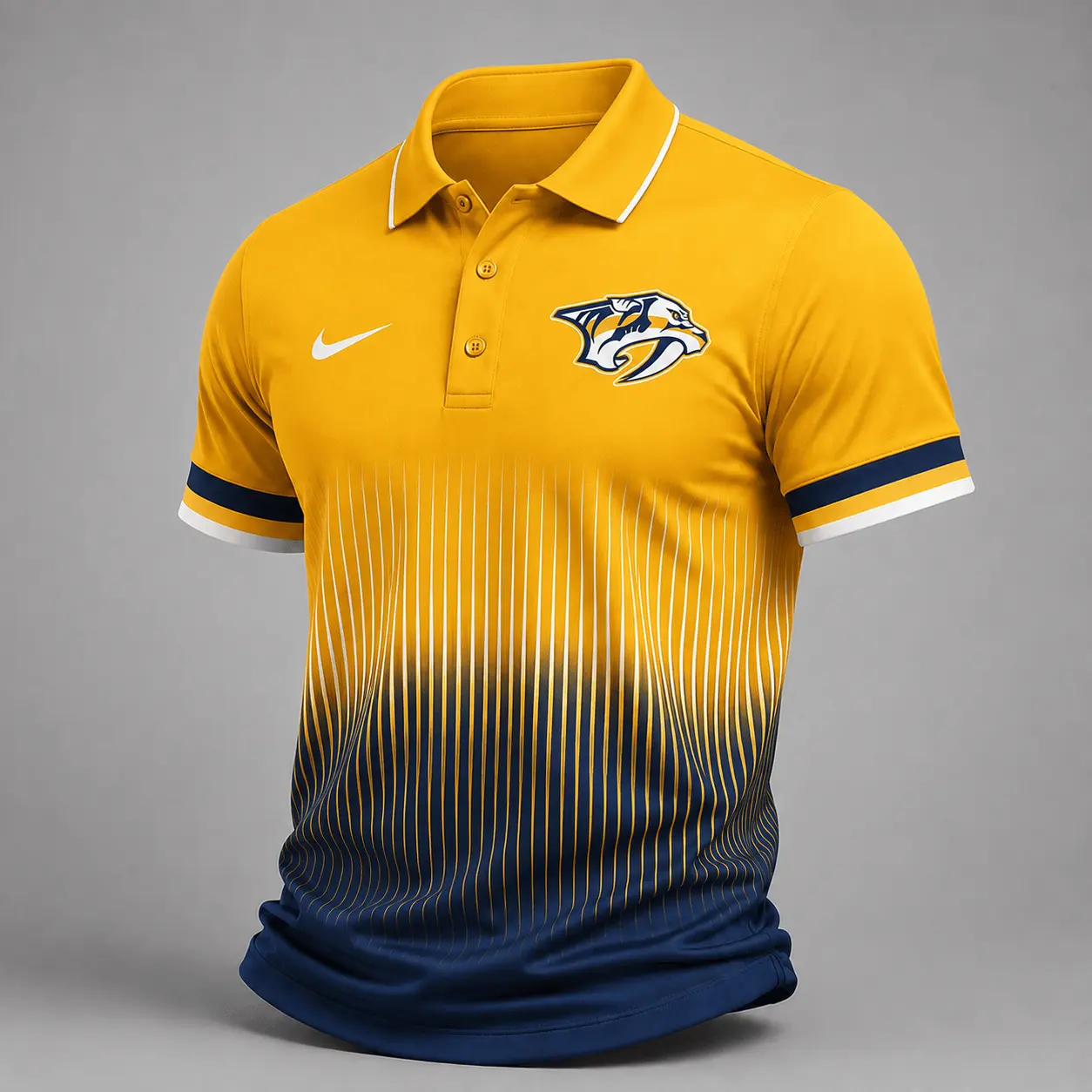 Nashville Predators | Premium NHL Gradient Pinstripe Performance Polo Shirt NDN