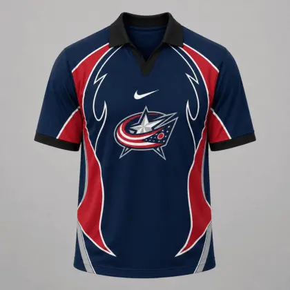 Columbus Blue Jackets | Premium NHL Dynamic Curve Performance Polo Shirt NDN