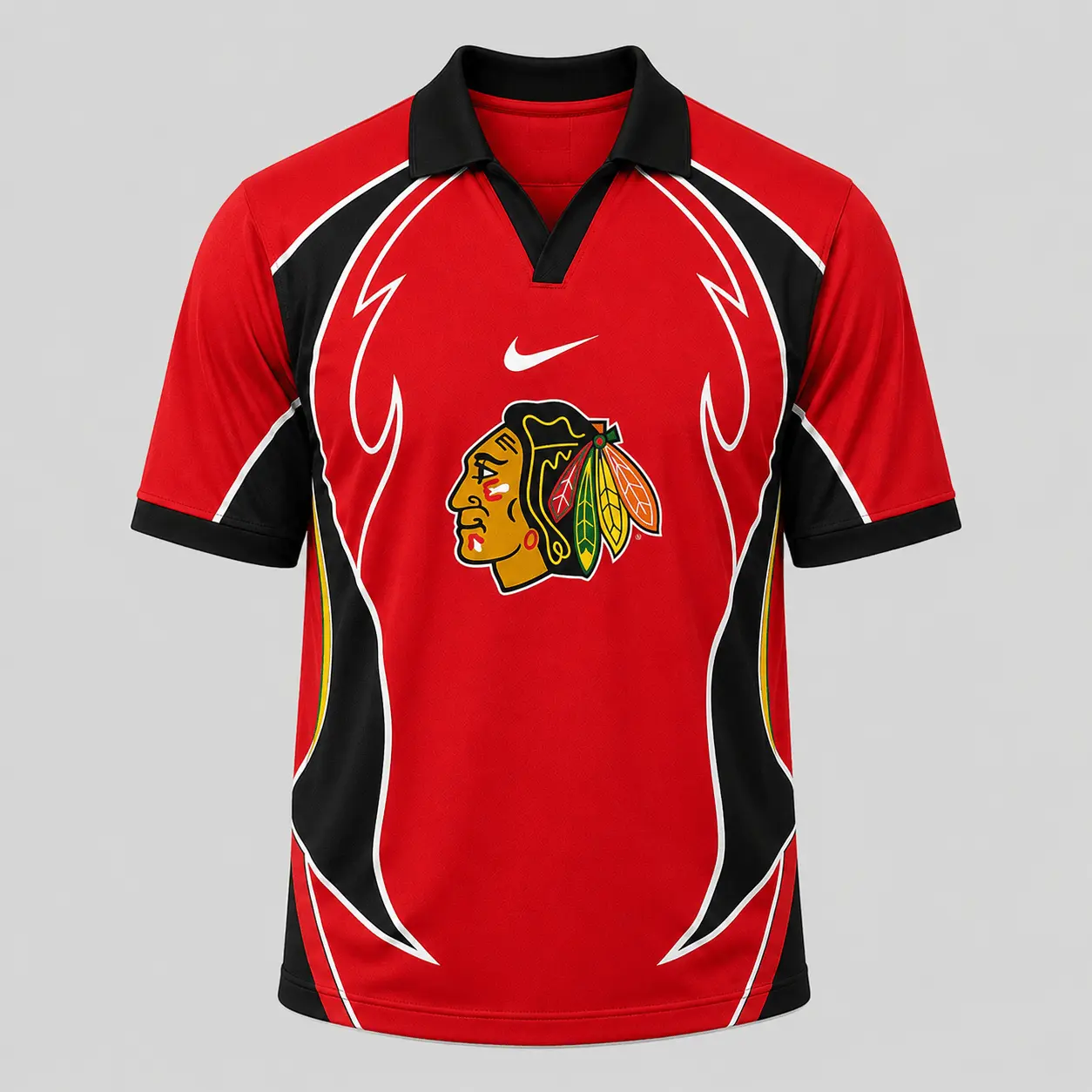 Chicago Blackhawks | Premium NHL Dynamic Curve Performance Polo Shirt NDN