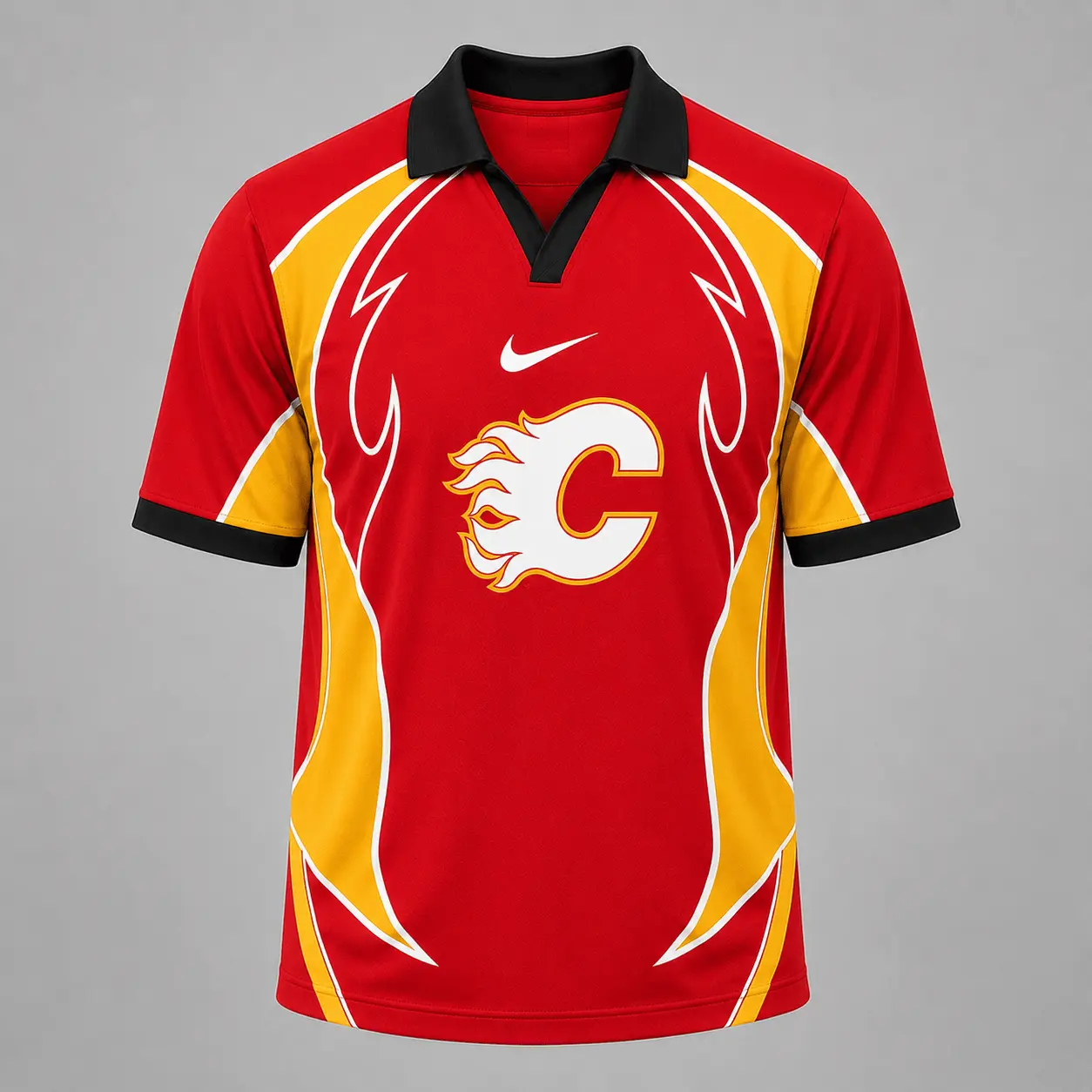 Calgary Flames | Premium NHL Dynamic Curve Performance Polo Shirt NDN