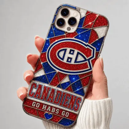 Montreal Canadiens | Premium NHL Glitter Mosaic Mascot Phone Case NDN