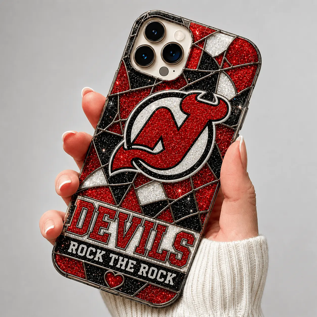 New Jersey Devils | Premium NHL Glitter Mosaic Mascot Phone Case NDN