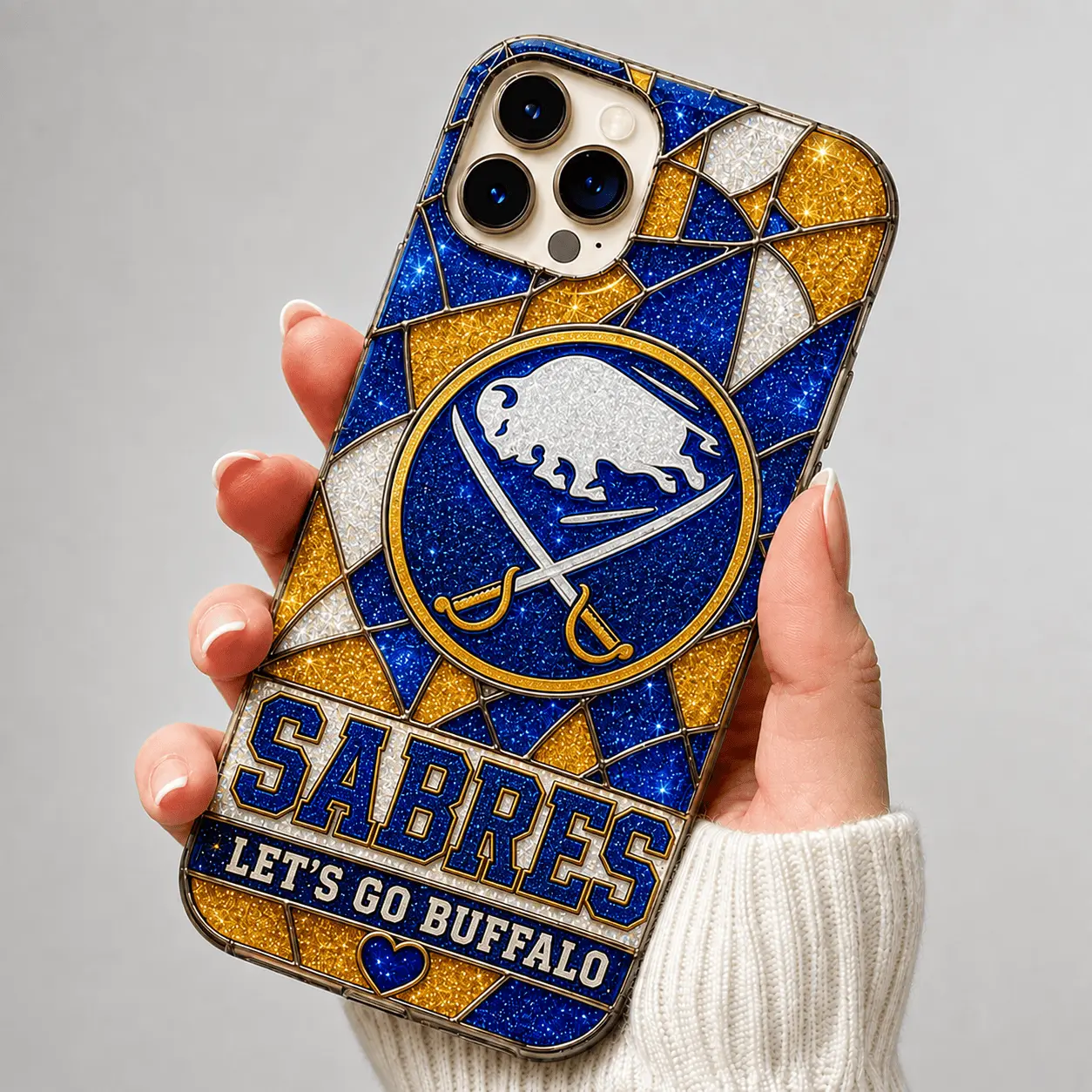 Buffalo Sabres | Premium NHL Glitter Mosaic Mascot Phone Case NDN