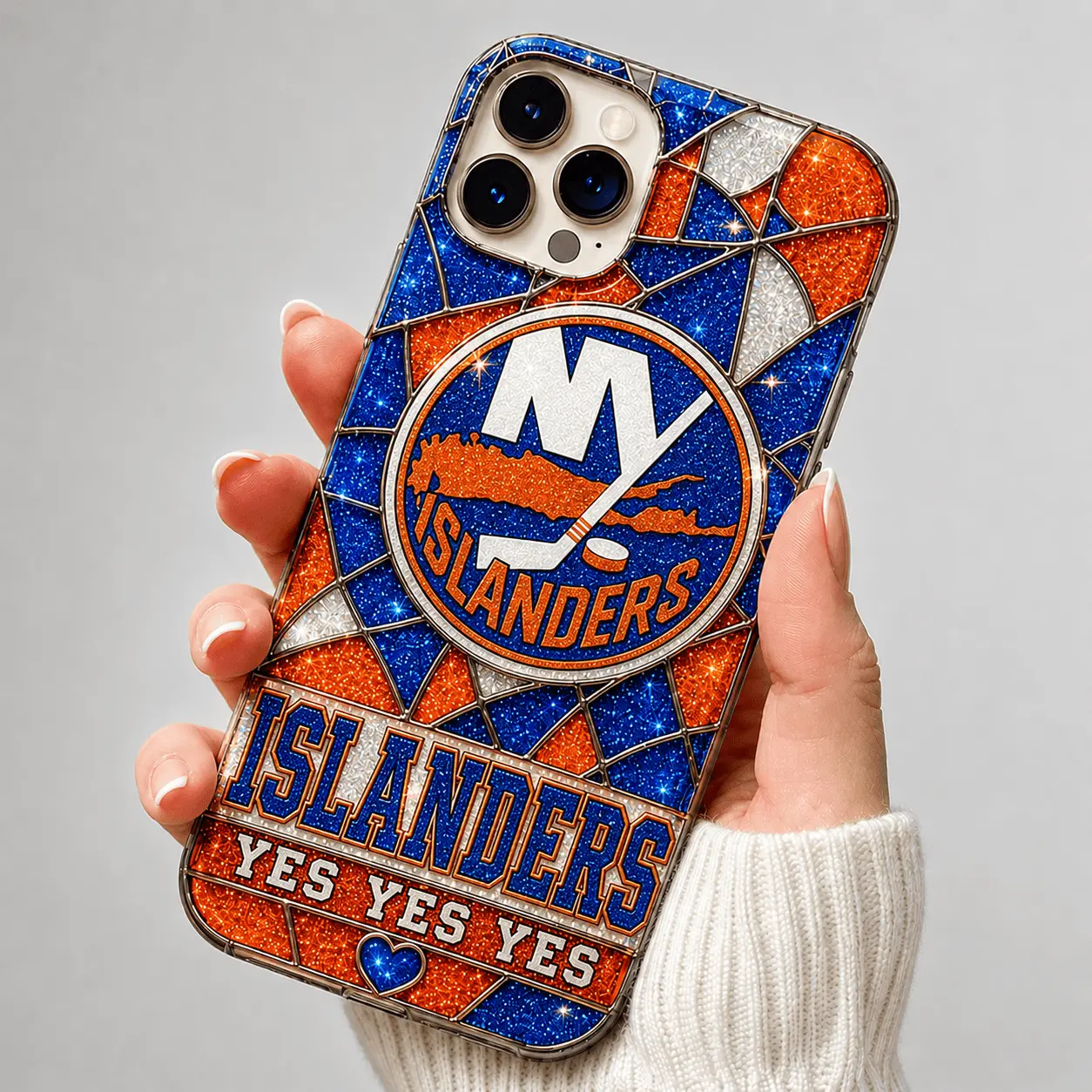 New York Islanders | Premium NHL Glitter Mosaic Mascot Phone Case NDN