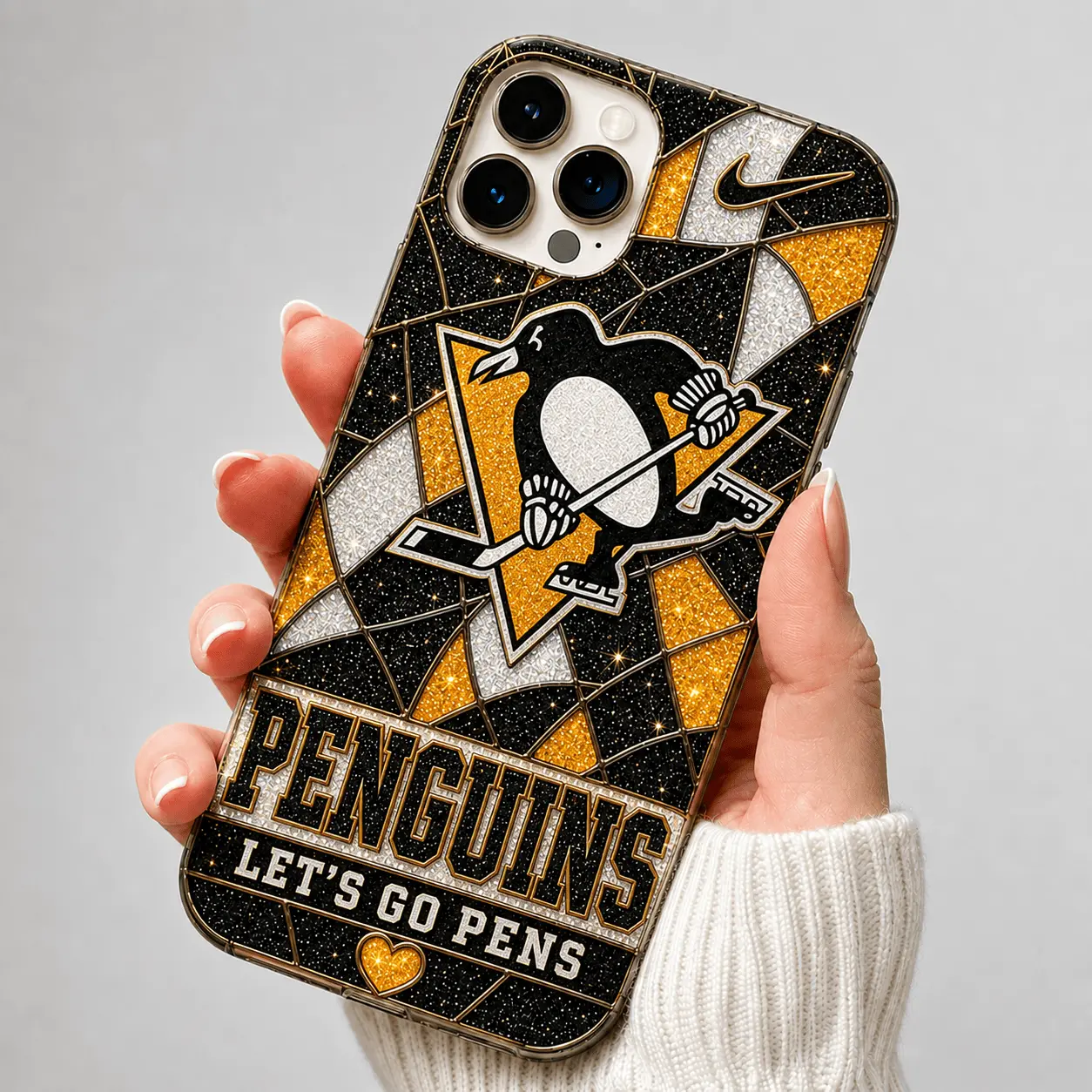 Pittsburgh Penguins | Premium NHL Glitter Mosaic Mascot Phone Case NDN