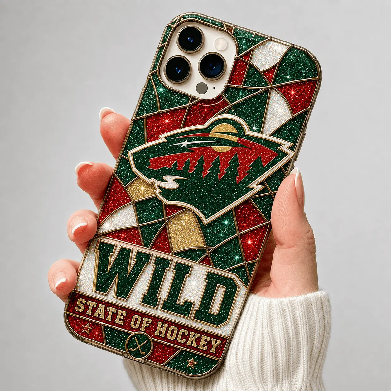 Minnesota Wild | Premium NHL Glitter Mosaic Mascot Phone Case NDN
