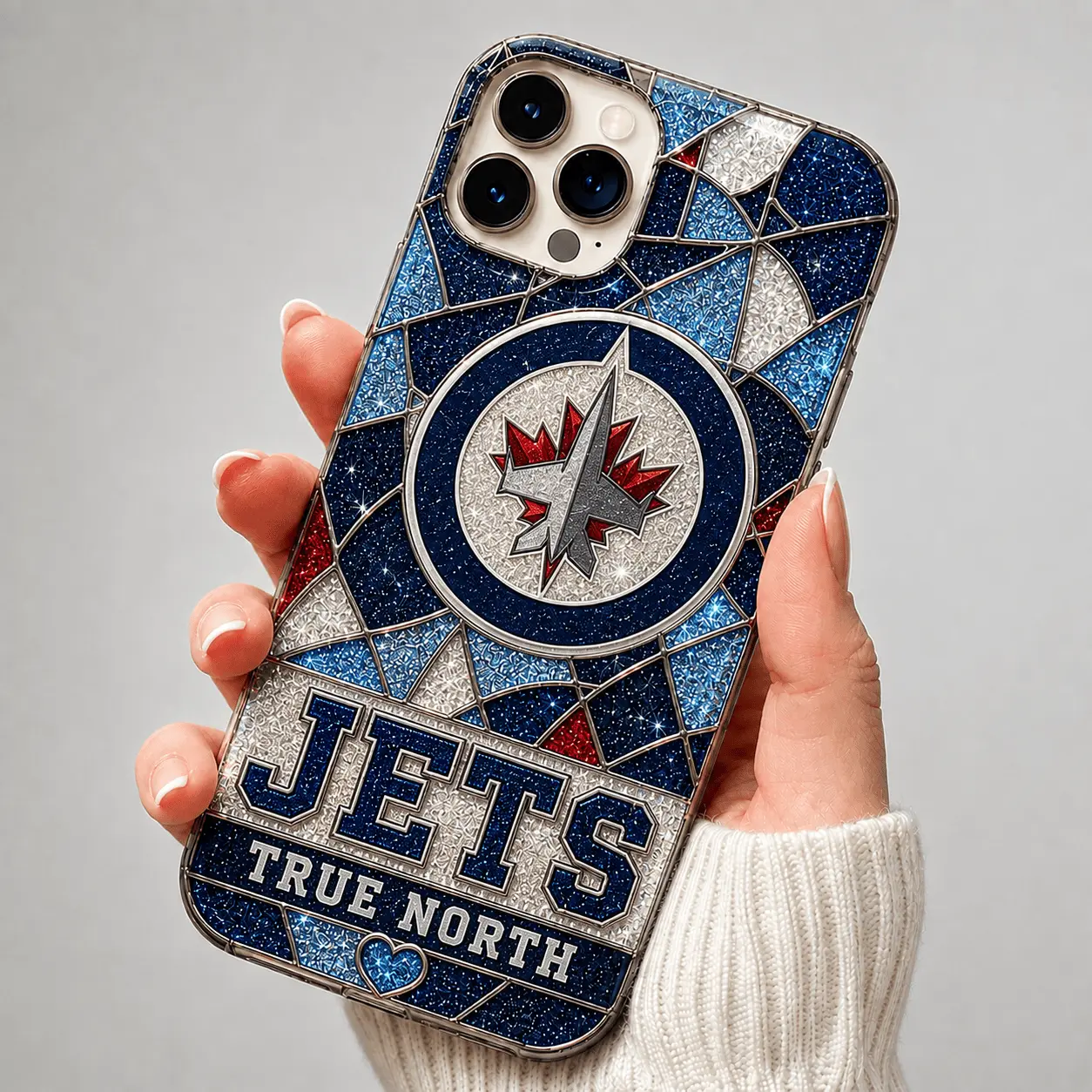 Winnipeg Jets | Premium NHL Glitter Mosaic Mascot Phone Case NDN