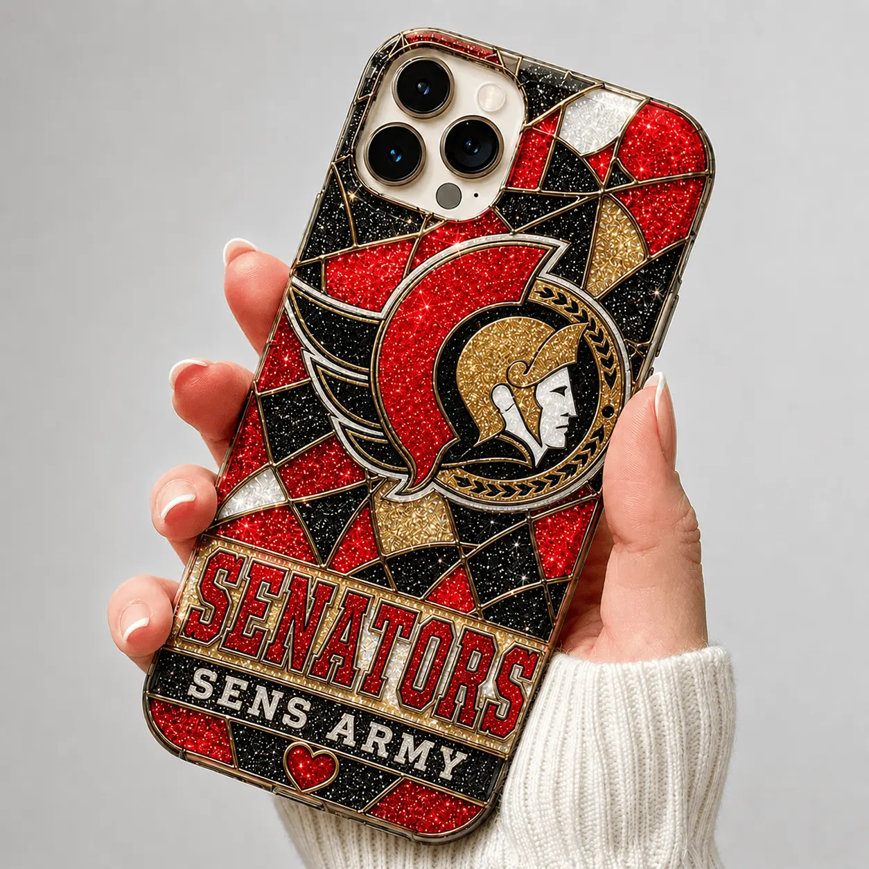 Ottawa Senators | Premium NHL Glitter Mosaic Mascot Phone Case NDN