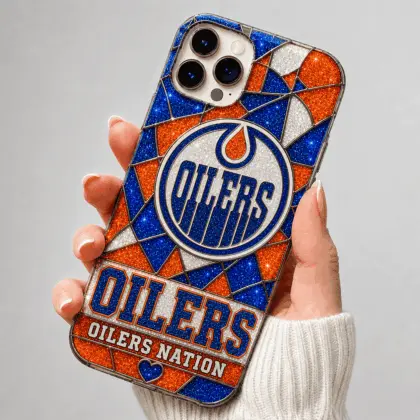 Edmonton Oilers | Premium NHL Glitter Mosaic Mascot Phone Case NDN