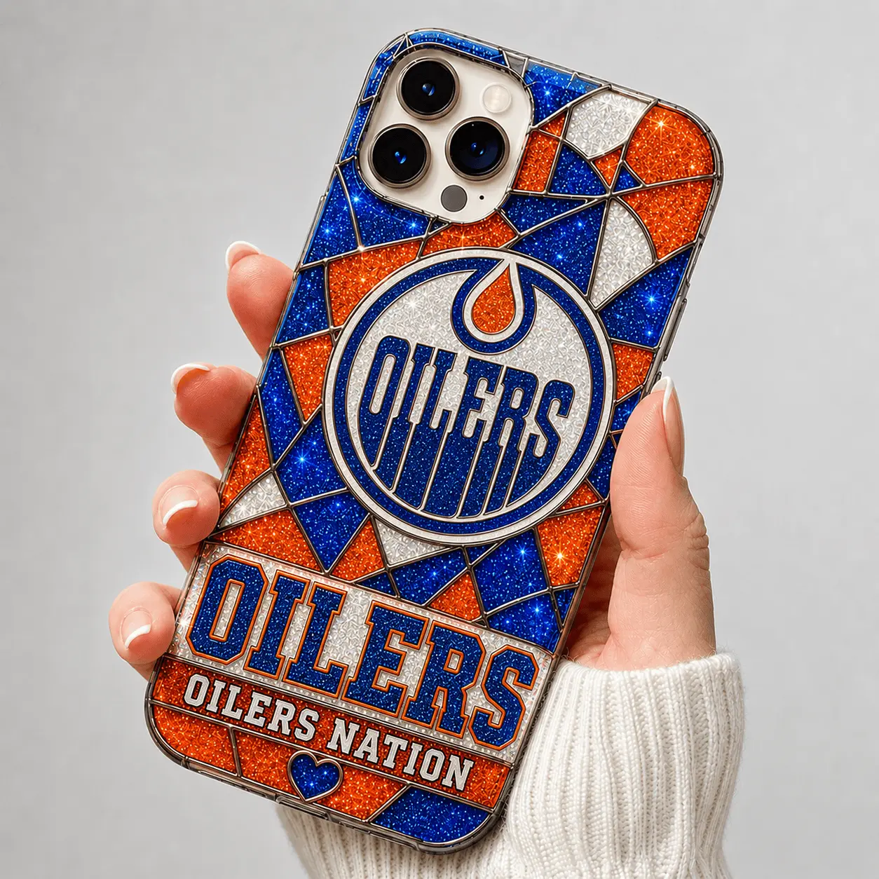 Edmonton Oilers | Premium NHL Glitter Mosaic Mascot Phone Case NDN