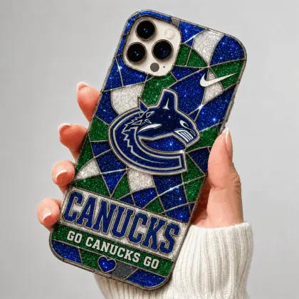 Vancouver Canucks | Premium NHL Glitter Mosaic Mascot Phone Case NDN