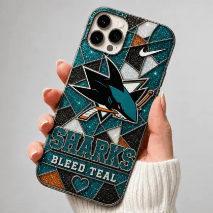 San Jose Sharks | Premium NHL Glitter Mosaic Mascot Phone Case NDN