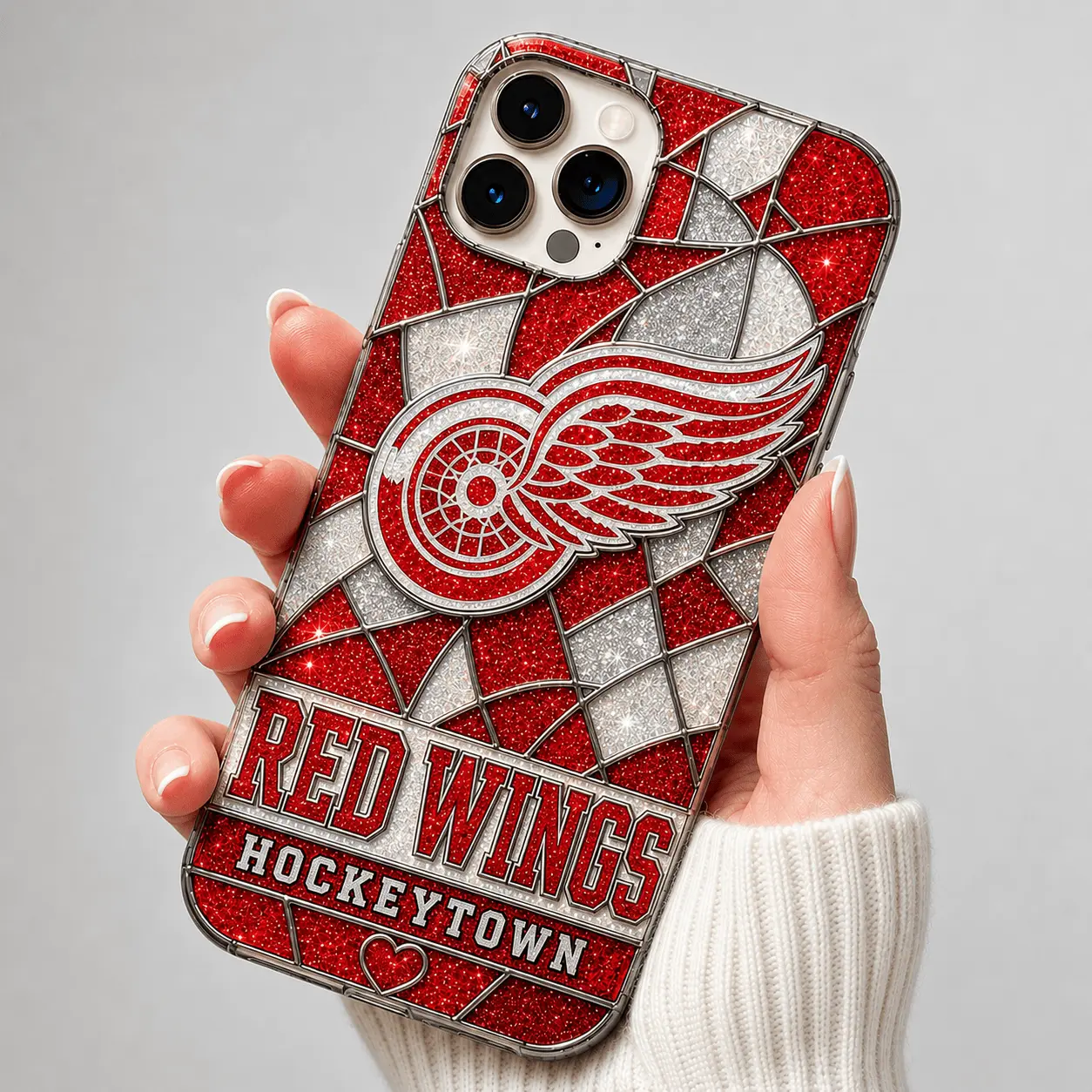 Detroit Red Wings | Premium NHL Glitter Mosaic Mascot Phone Case NDN