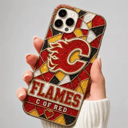 Calgary Flames | Premium NHL Glitter Mosaic Mascot Phone Case NDN