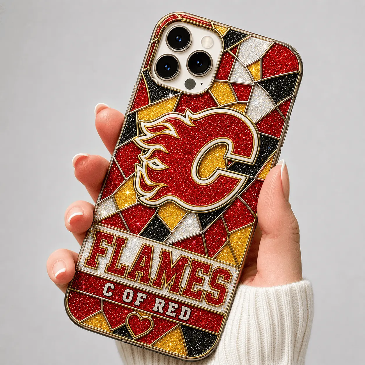Calgary Flames | Premium NHL Glitter Mosaic Mascot Phone Case NDN