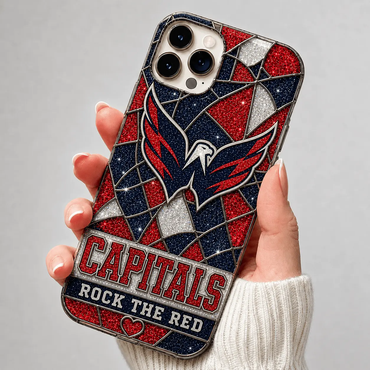 Washington Capitals | Premium NHL Glitter Mosaic Mascot Phone Case NDN