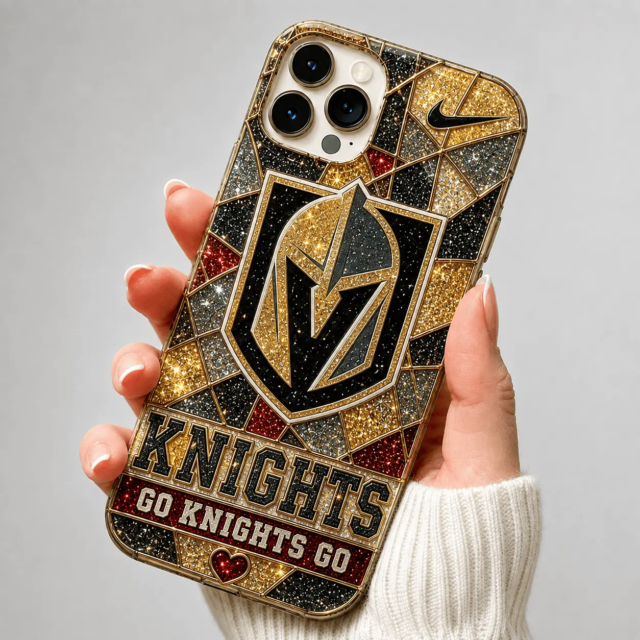 Vegas Golden Knights | Premium NHL Glitter Mosaic Mascot Phone Case NDN
