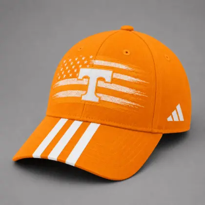 Tennessee Volunteers | Premium NCAA American Flag Brush Logo Performance Cap