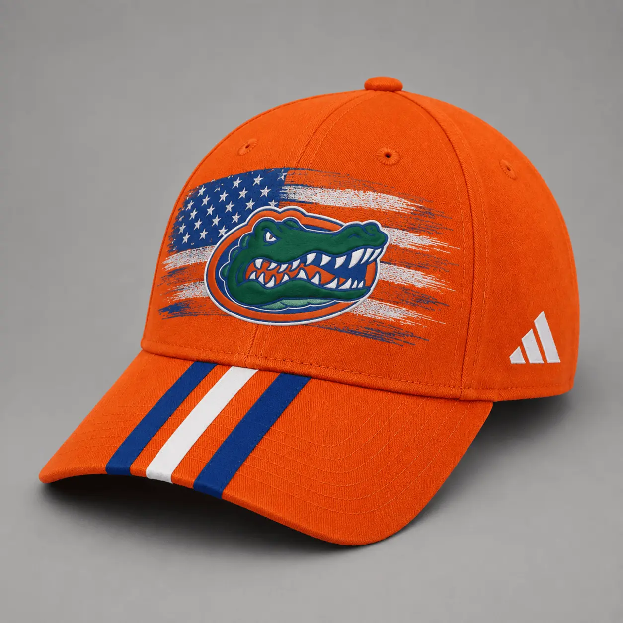Florida Gators | Premium NCAA American Flag Brush Logo Performance Cap