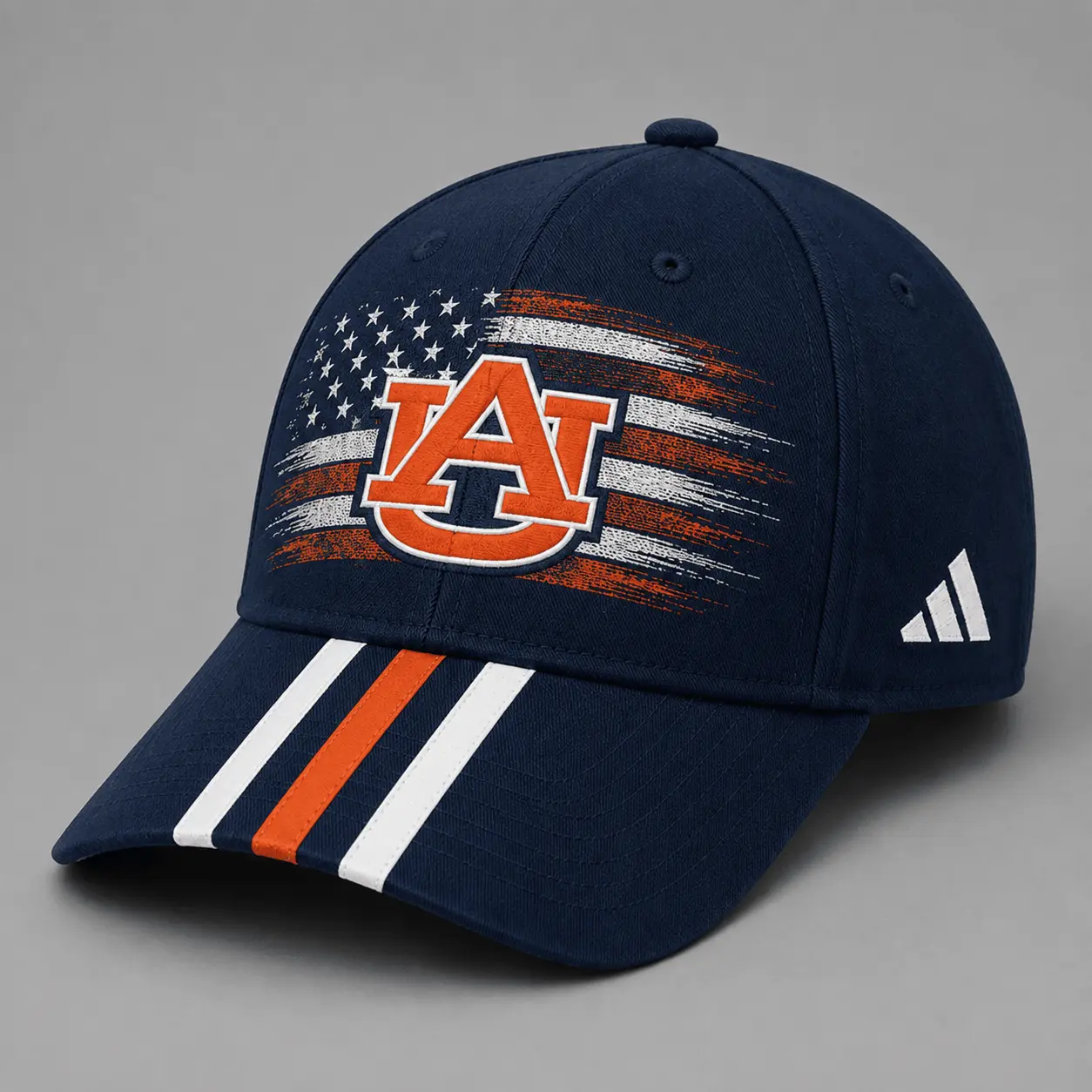 Auburn Tigers | Premium NCAA American Flag Brush Logo Performance Cap