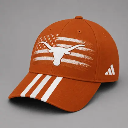 Texas Longhorns | Premium NCAA American Flag Brush Logo Performance Cap
