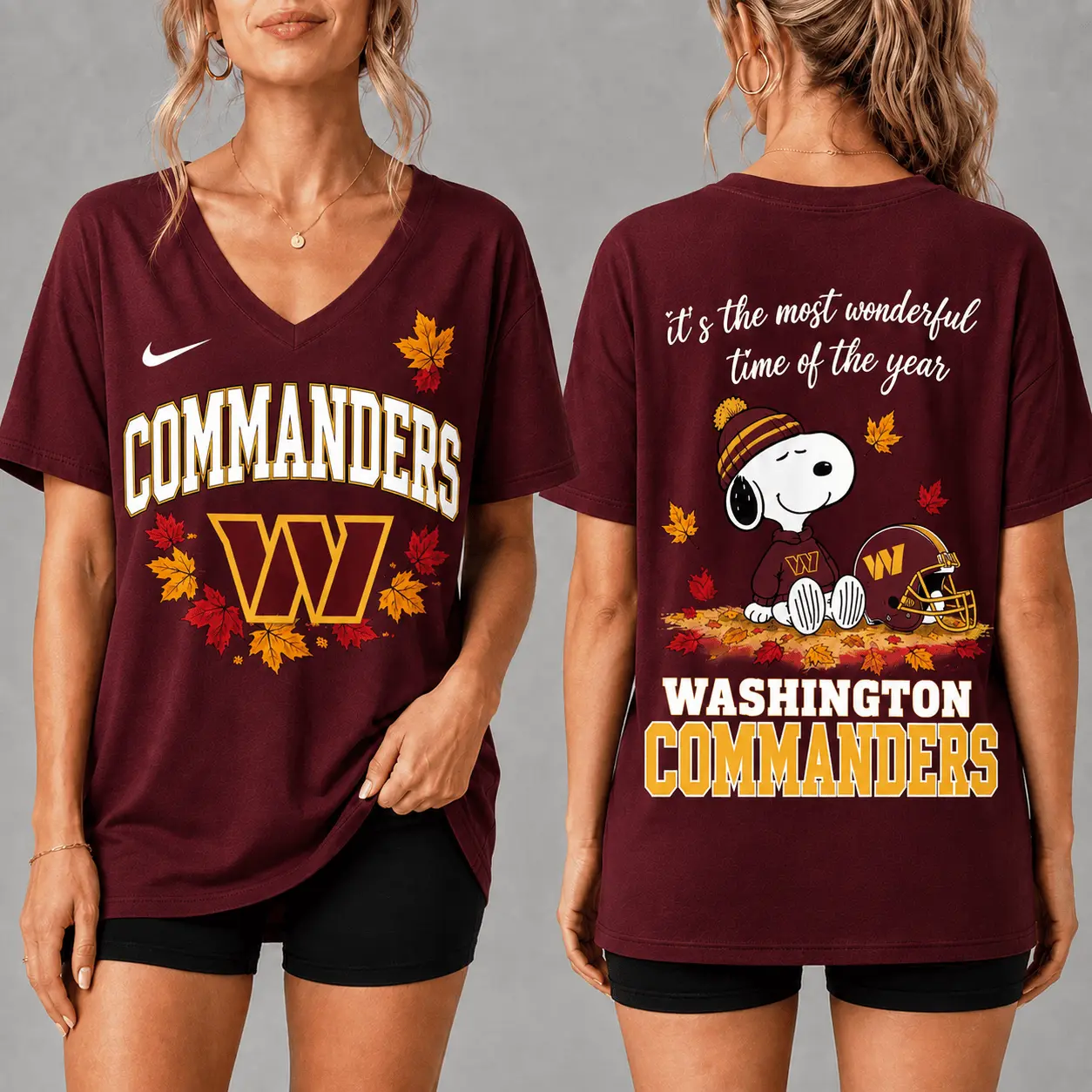 Washington Commanders | Premium NFL Fall Football Season Comfort V-neck NY
