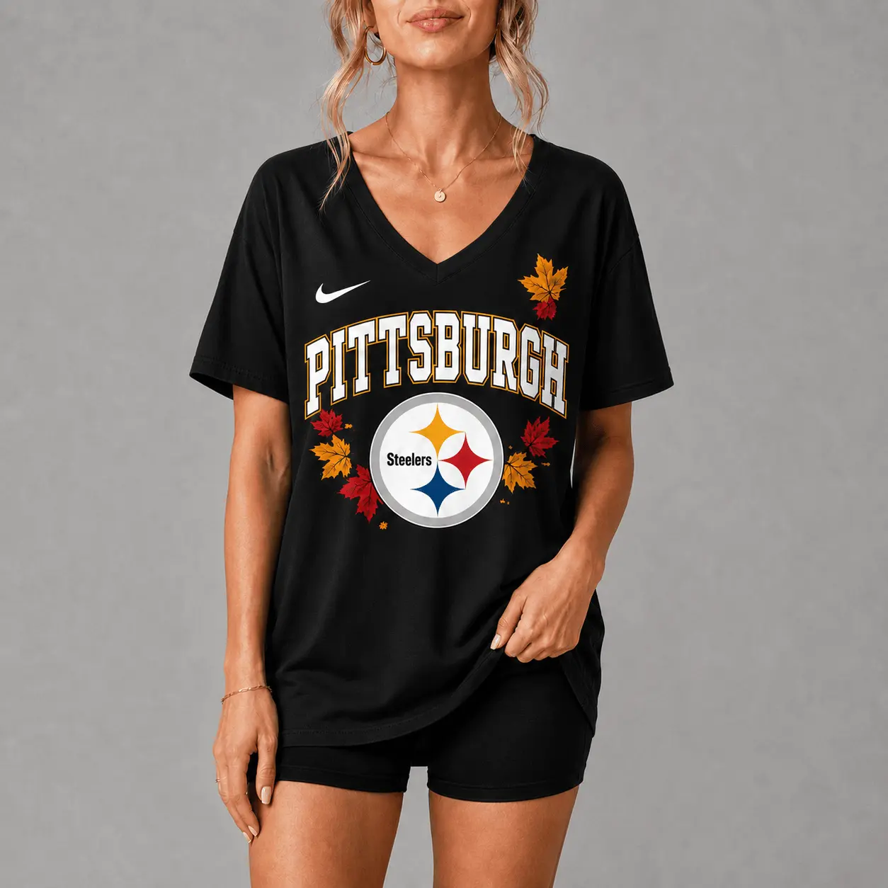 Pittsburgh Steelers | Premium NFL Fall Football Season Comfort V-neck NY - Image 2