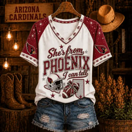 Arizona Cardinals | Premium NFL Home State Bow Girl V-Neck TD