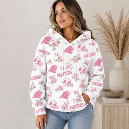 Carolina Panthers | Premium NFL Pink Floral Team Pride Hoodie TD