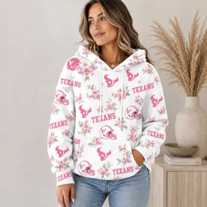 Houston Texans | Premium NFL Pink Floral Team Pride Hoodie TD