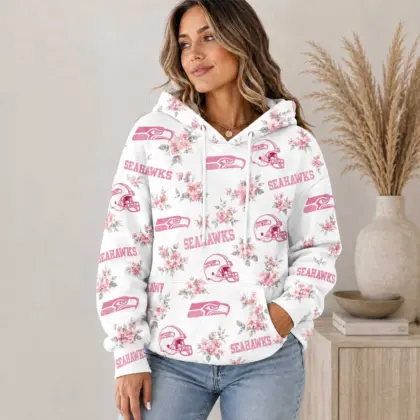 Seattle Seahawks | Premium NFL Pink Floral Team Pride Hoodie TD
