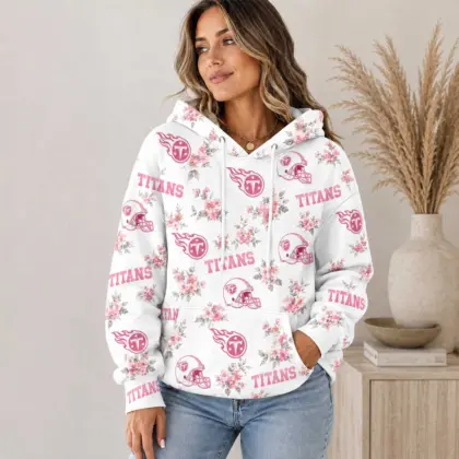 Tennessee Titans | Premium NFL Pink Floral Team Pride Hoodie TD