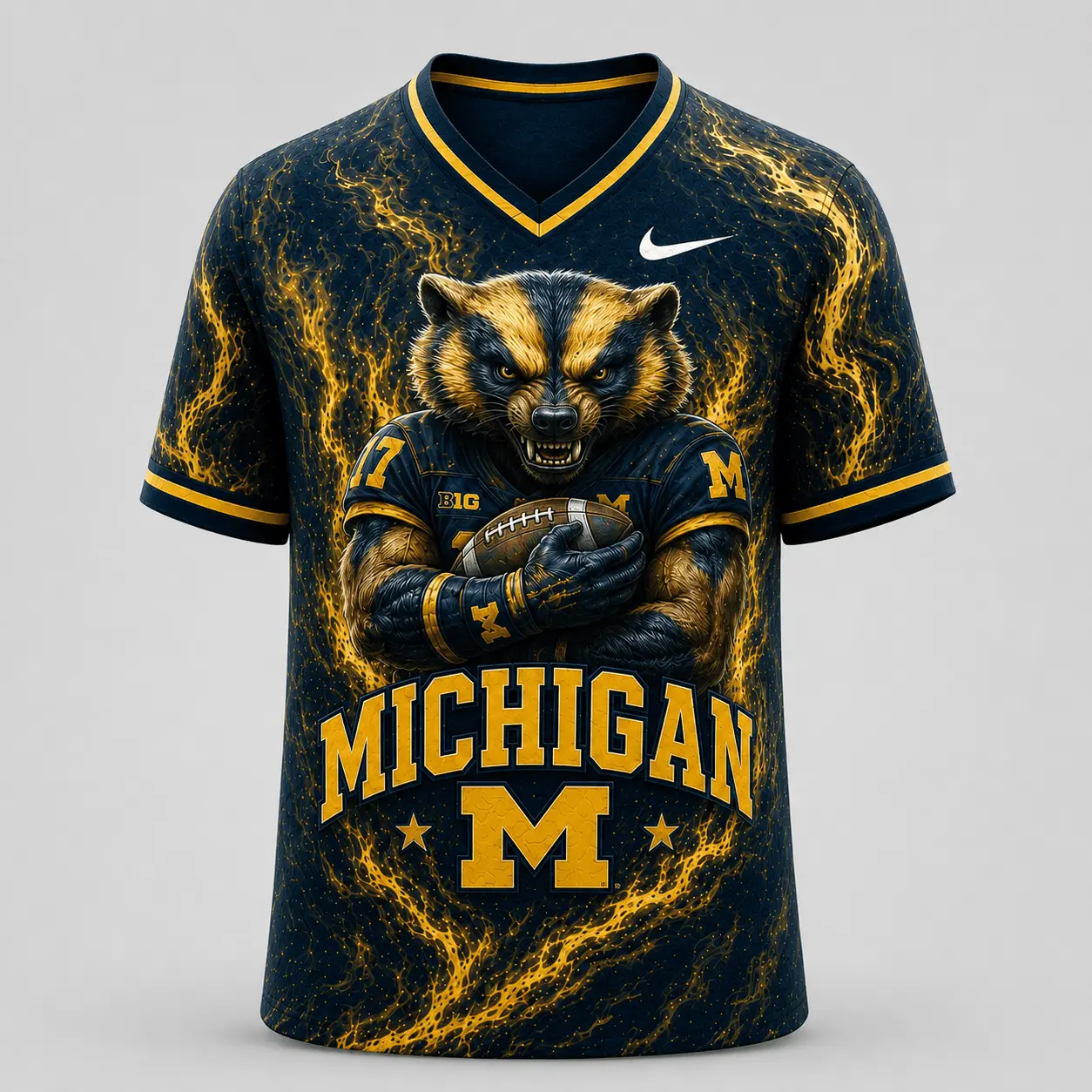 Michigan Wolverines | Premium NCAA Game Day Heritage Fan V-Neck NY - Image 2