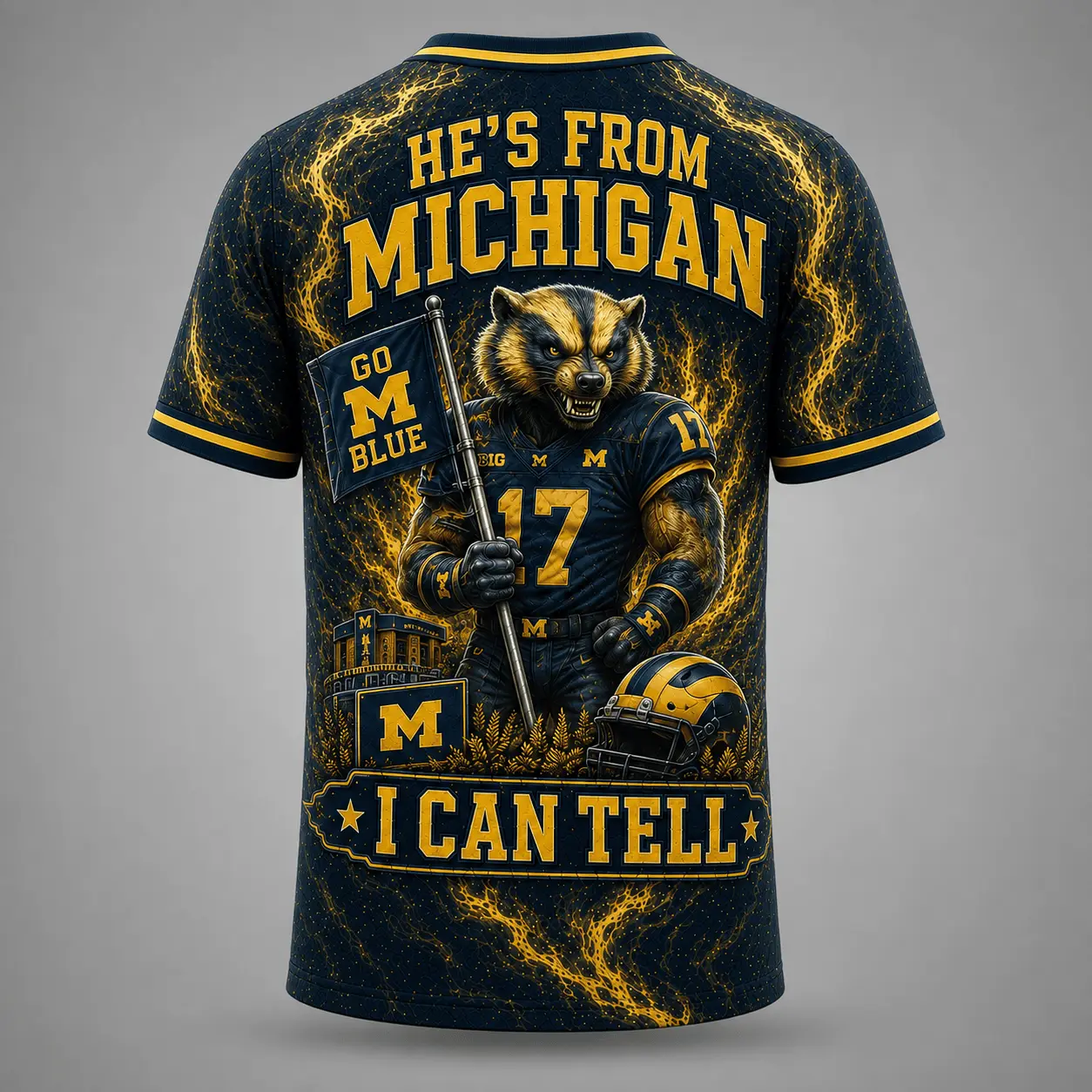 Michigan Wolverines | Premium NCAA Game Day Heritage Fan V-Neck NY - Image 3