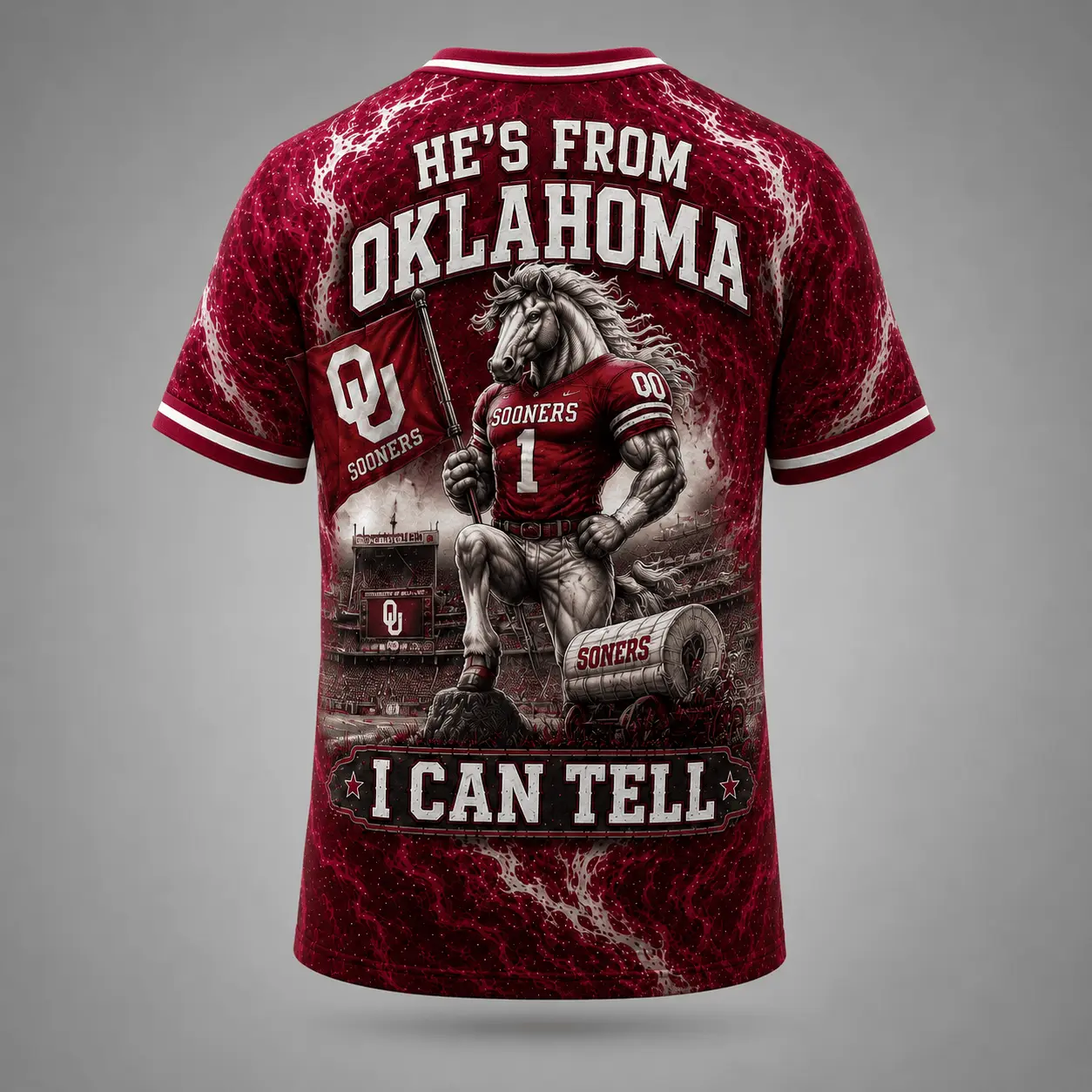 Oklahoma Sooners | Premium NCAA Game Day Heritage Fan V-Neck NY - Image 3