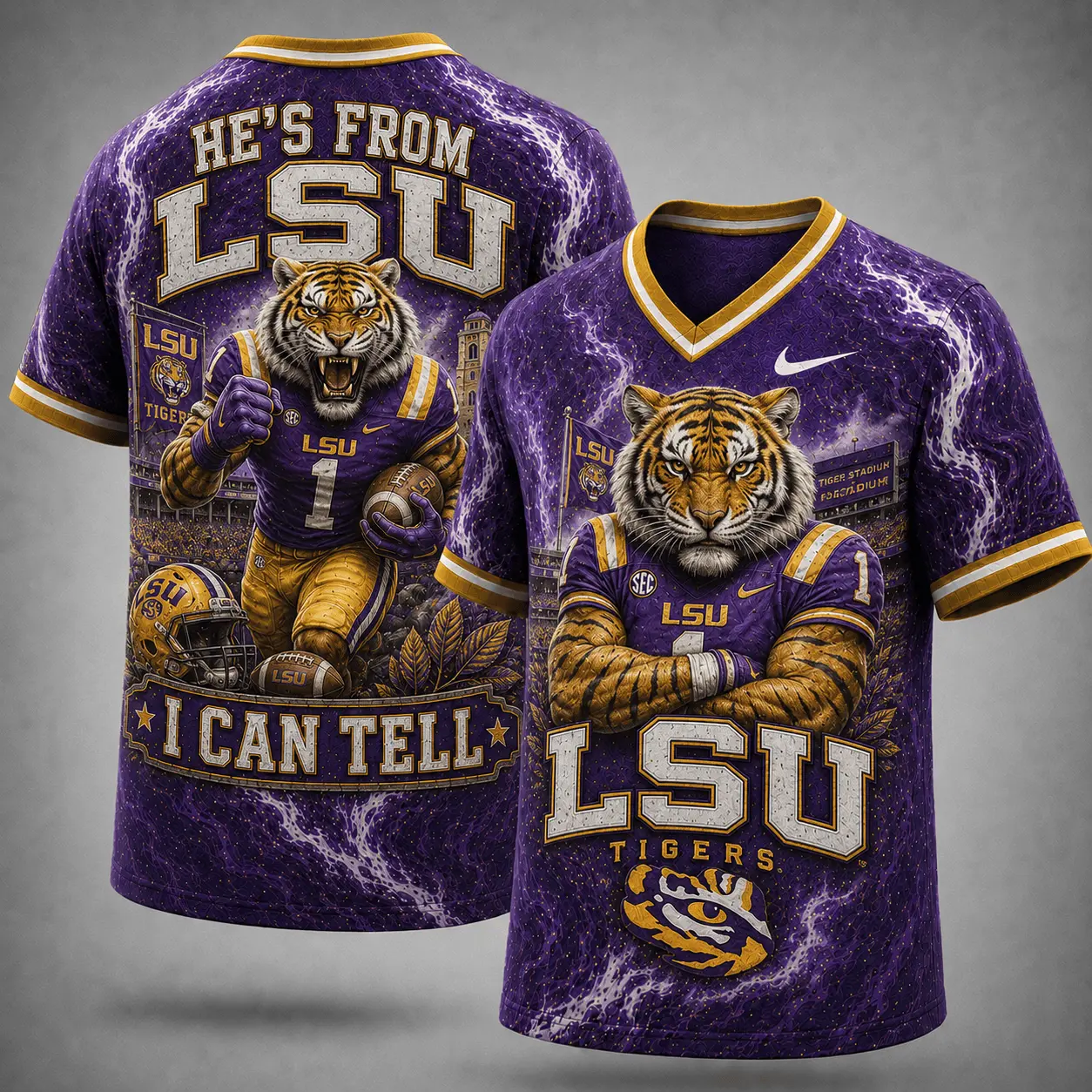 LSU Tigers | Premium NCAA Game Day Heritage Fan V-Neck NY