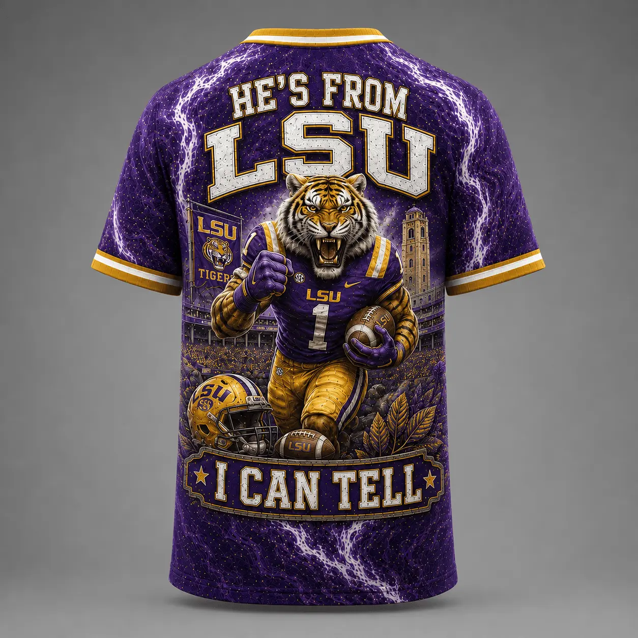 LSU Tigers | Premium NCAA Game Day Heritage Fan V-Neck NY - Image 3