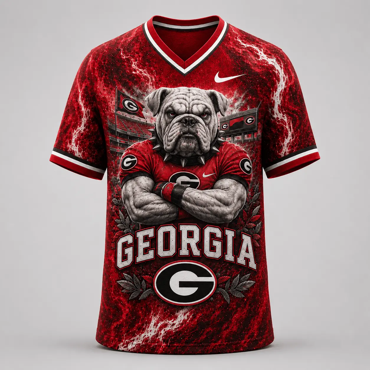 Georgia Bulldogs | Premium NCAA Game Day Heritage Fan V-Neck NY - Image 2