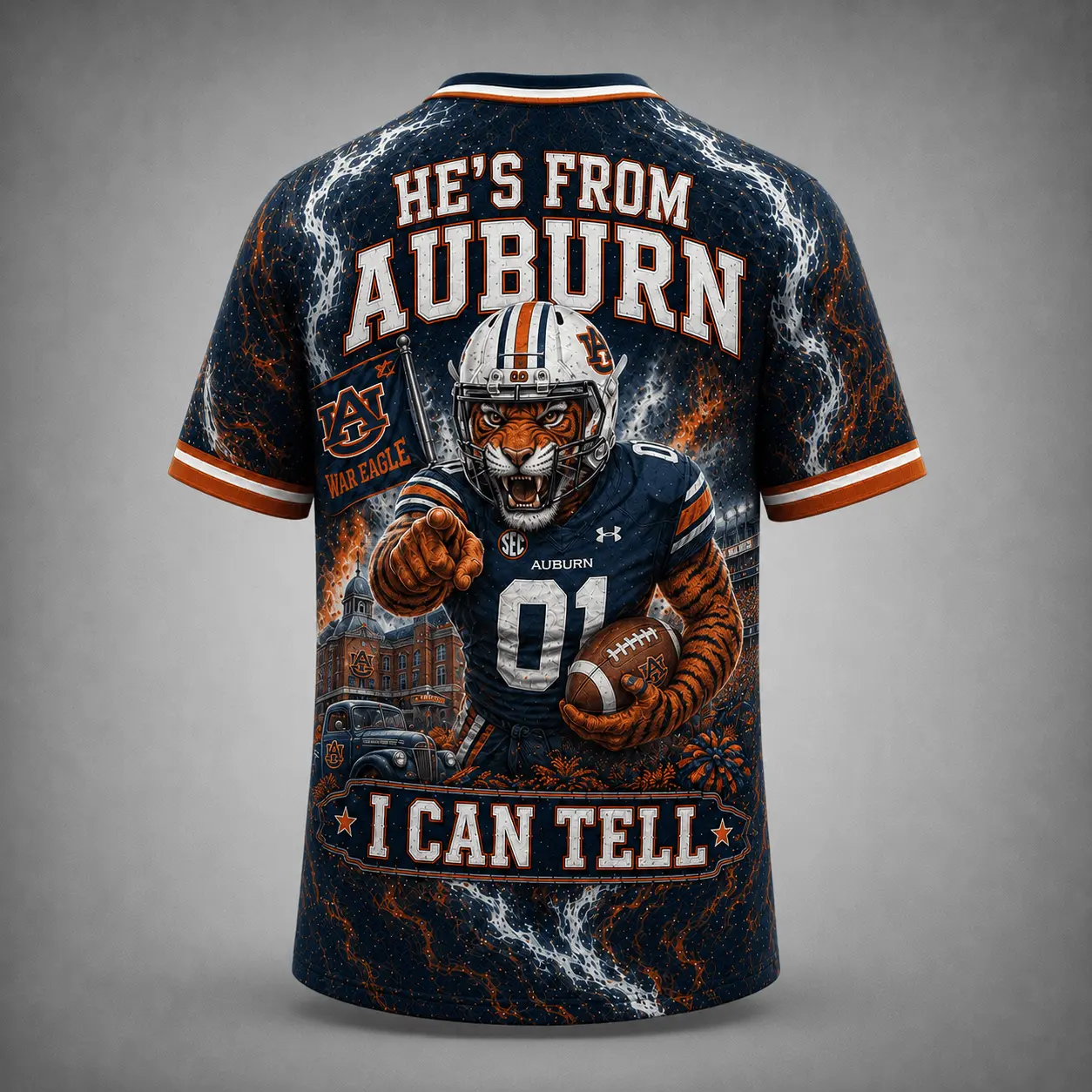 Auburn Tigers | Premium NCAA Game Day Heritage Fan V-Neck NY - Image 3