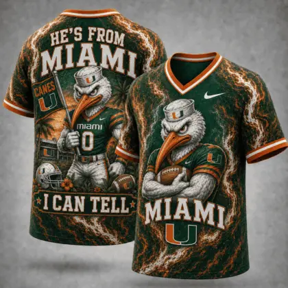 Miami Hurricanes | Premium NCAA Game Day Heritage Fan V-Neck NY