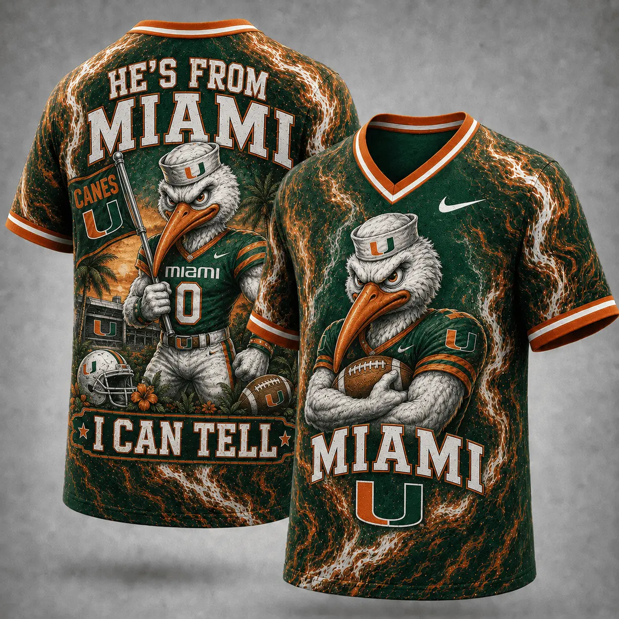 Miami Hurricanes | Premium NCAA Game Day Heritage Fan V-Neck NY