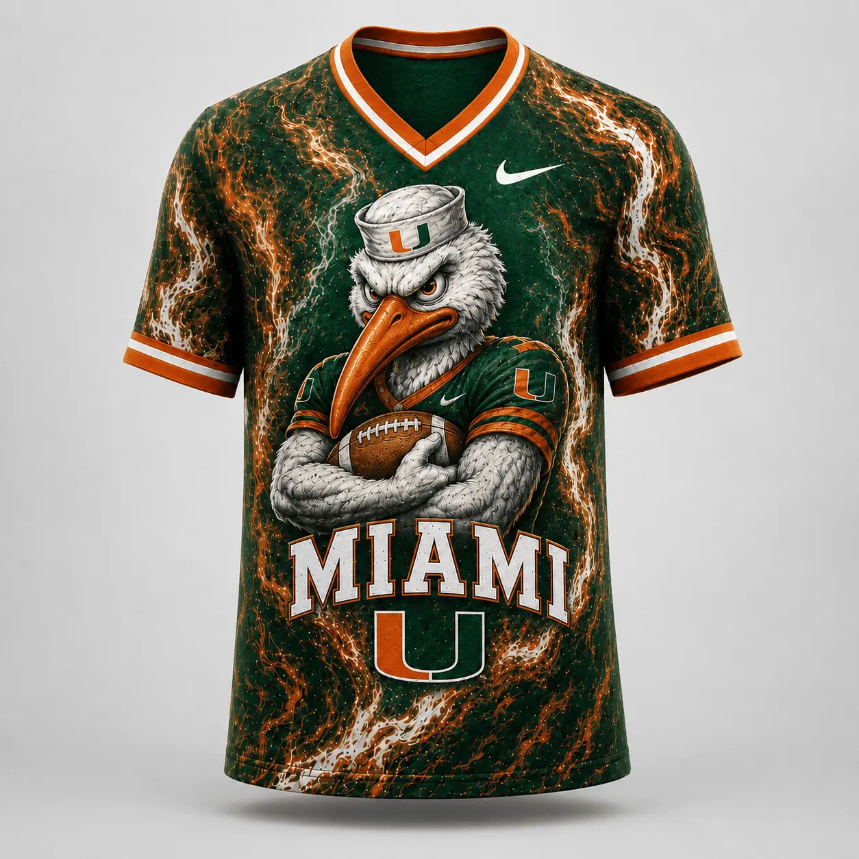 Miami Hurricanes | Premium NCAA Game Day Heritage Fan V-Neck NY - Image 2