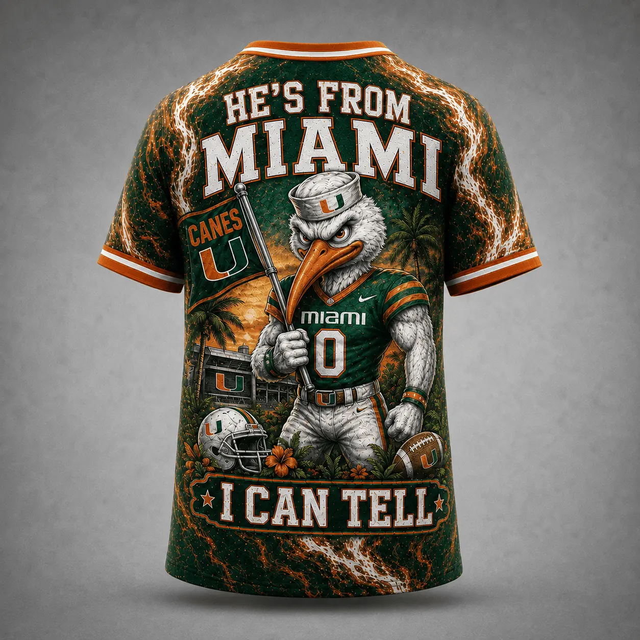 Miami Hurricanes | Premium NCAA Game Day Heritage Fan V-Neck NY - Image 3
